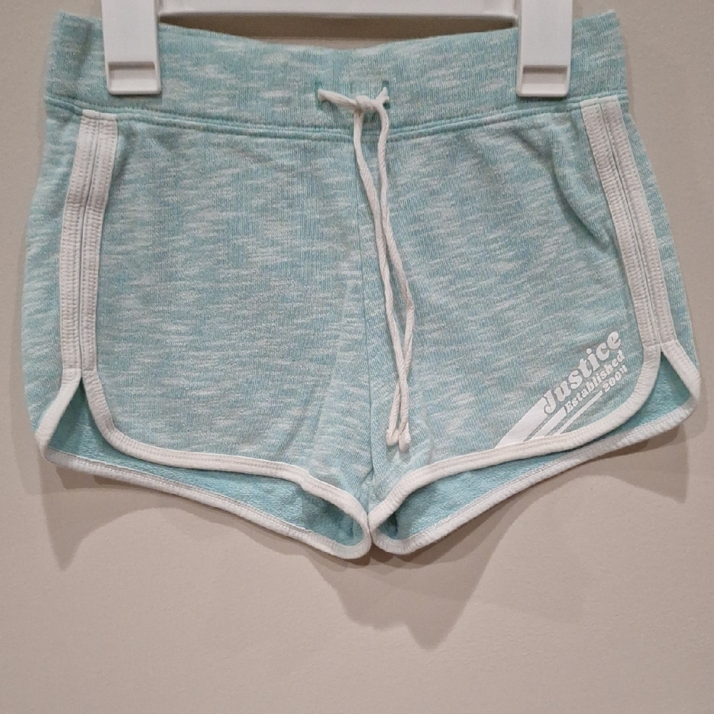 Girls Size 10 Justice Blue Athletic Shorts with Elastic Waistband